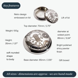 Retro Style Pewter Trinket Box