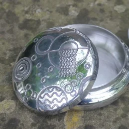 Retro Style Pewter Trinket Box