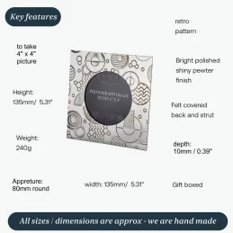 Retro Style Pewter Frame Small