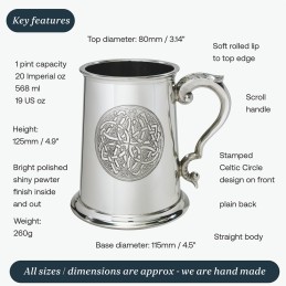 Celtic Circle Pewter Tankard