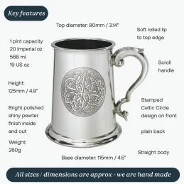 Celtic Circle Pewter Tankard