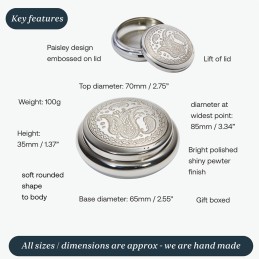 Paisley Pewter Trinket Box