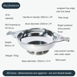 Pewter Quaich Eight Inch