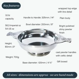 Pewter Quaich Eight Inch