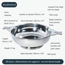 Pewter Quaich Ten Inch