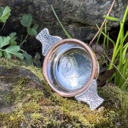 Copper Rim Pewter Quaich, Small