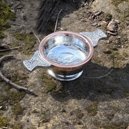 Copper Rim Pewter Quaich, Small