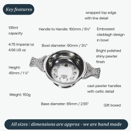 Claddagh Pewter Quaich Small