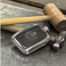 Thistle Stamp Pewter Pocket Flask