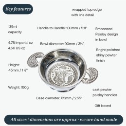 Paisley pewter Quiach - Standard