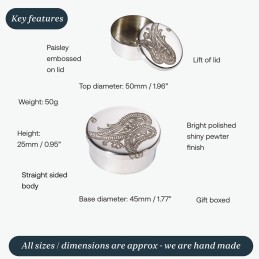 Paisley Pewter Trinket Box
