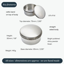 Celtic Pewter Trinket Box