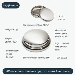 Plain Georgian Pewter Trinket Box