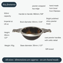 Horn and Pewter Quaich