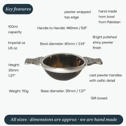 Horn and Pewter Quaich