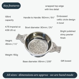 Celtic Circle Pewter Quaich - Standard