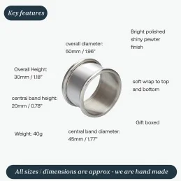 Single Round Pewter Napkin Ring