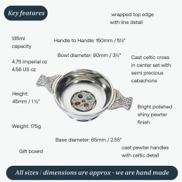 Gem Cross Pewter Quaich