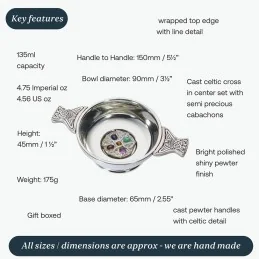 Gem Cross Pewter Quaich