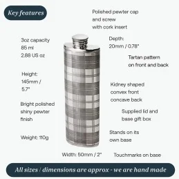 Tartan pewter Purse flask
