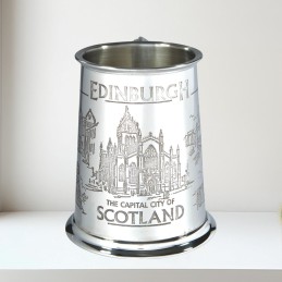 Edinburgh Scene Pewter Tankard – 1 Pint Scottish Collectible Gift