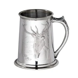 Monarch of the Glen Pewter Tankard – 1 Pint Embossed Gift Tankard