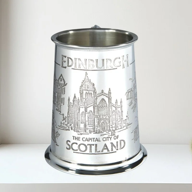 Edinburgh Scene Pewter Tankard – 1 Pint Scottish Collectible Gift Edinburgh Scene Pewter Tankard – 1 Pint Scottish Collectible Gift