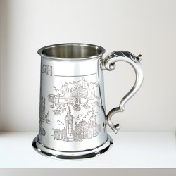 Edinburgh Scene Pewter Tankard – 1 Pint Scottish Collectible Gift