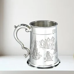 Edinburgh Scene Pewter Tankard – 1 Pint Scottish Collectible Gift