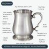 Abbey Bell Tankard – Hand-Cast Heavyweight Pewter Tankard (1 Pint)
