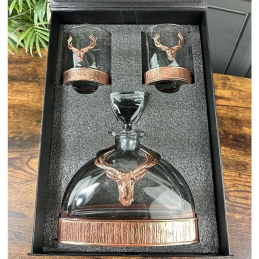Majestic Stag Crystal & Copper Whisky Decanter