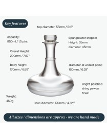 Pewter Ships Decanter With Stopper - 850ml Nautical Gift