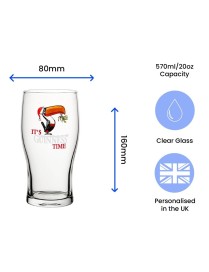Christmas Toucan Guinness Pint Glass