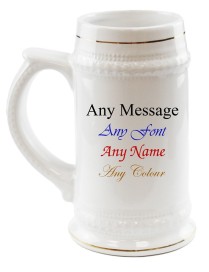 Personalised Ceramic Tankard | Any Message Any Font Any Colour