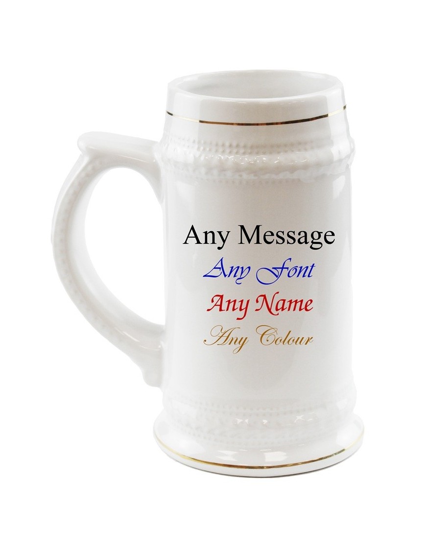 Personalised Ceramic Tankard | Any Message Any Font Any Colour