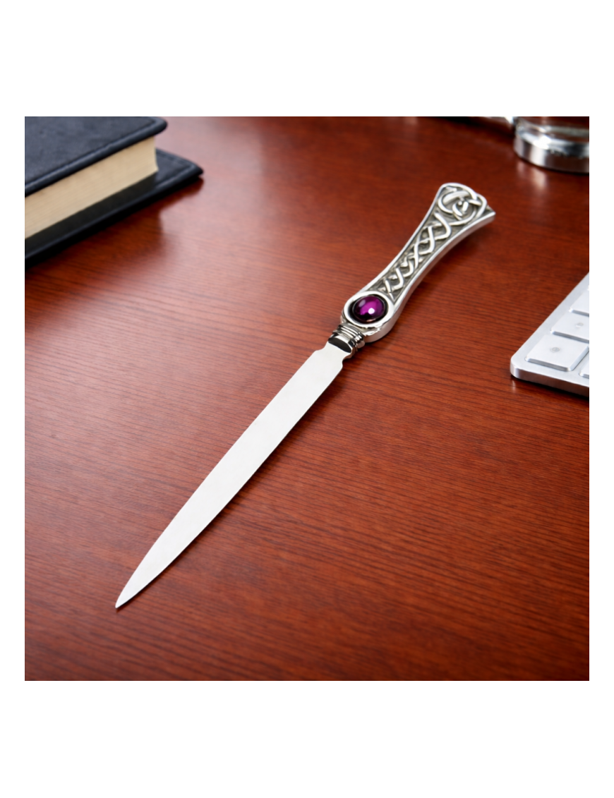 Amethyst Celtic Pewter Letter Opener | Pewter World