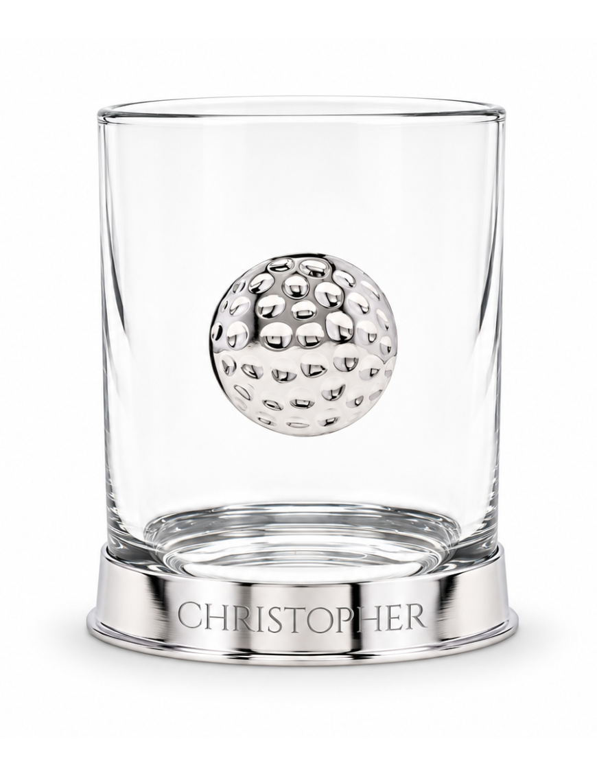 Personalised Golf Ball Pewter Whisky Glass | Pewter World