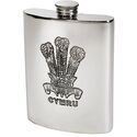 Prince of Wales Feathers Pewter Kidney Hip Flask