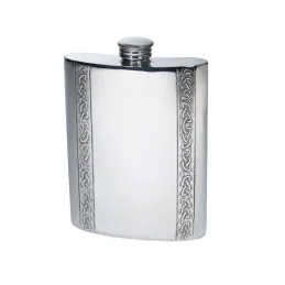 Vertical Celtic Bands Kidney Hip Flask
