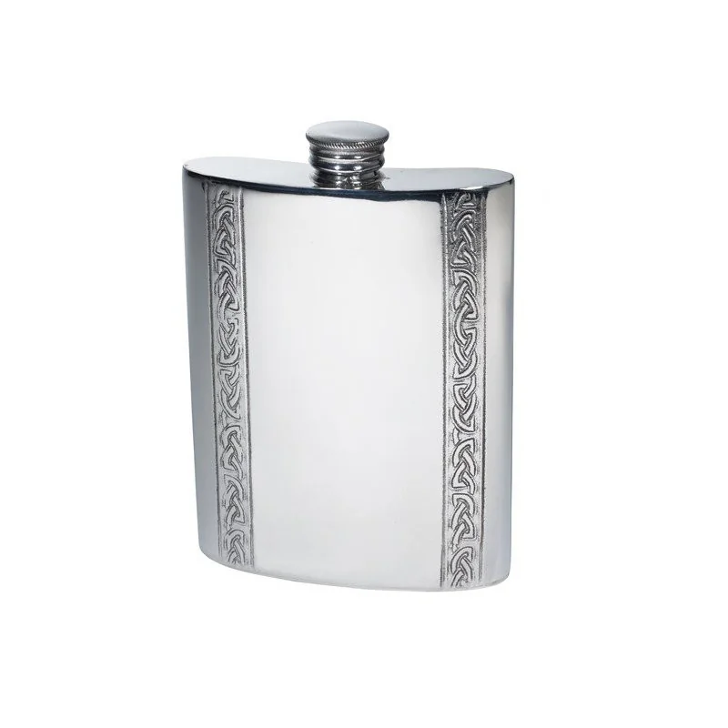Vertical Celtic Bands Kidney Hip Flask