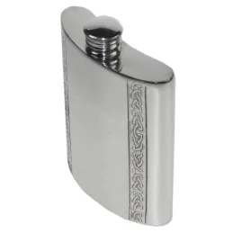 Vertical Celtic Bands Kidney Hip Flask