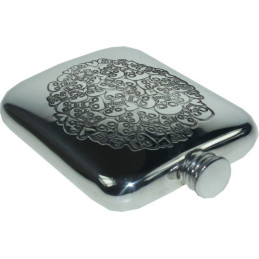 Skull Heart Cluster Pocket Flask