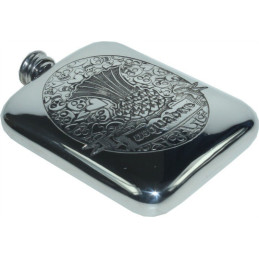 Usquabae Thistle Skull and Hearts Pocket Flask