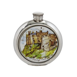 Edinburgh Castle Round Picture Flask