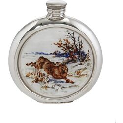 Hare Round Picture Flask