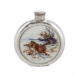 Hare Round Picture Flask