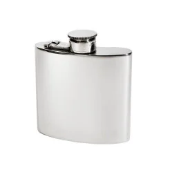 Plain Kidney Hip Flask With Captive Top 4oz