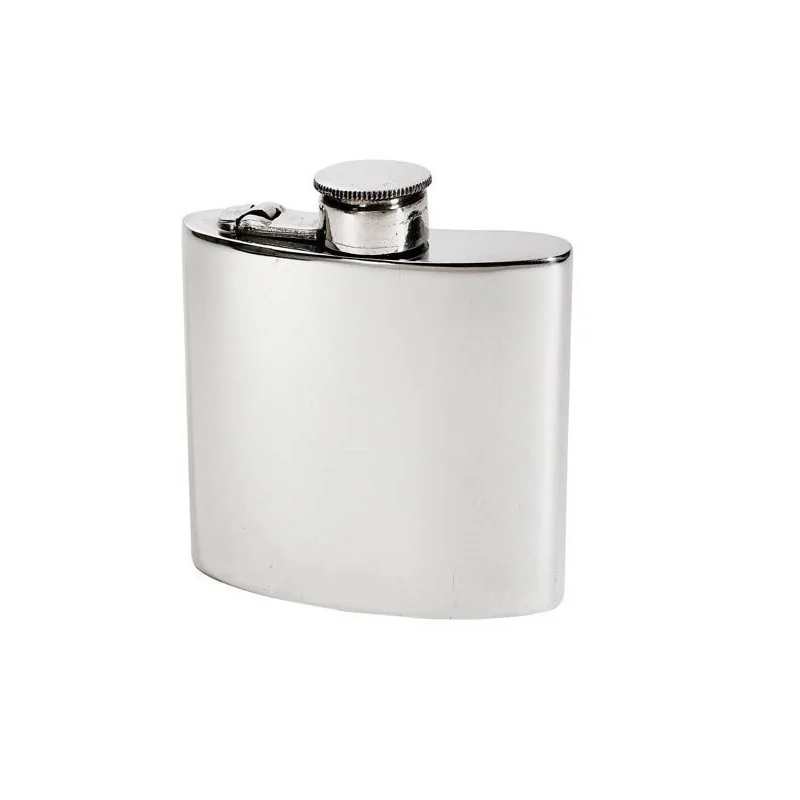 Plain Kidney Hip Flask With Captive Top 4oz