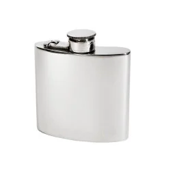Plain Kidney Hip Flask With Captive Top 4oz