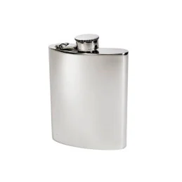 Plain Kidney Hip Flask With Captive Top 6oz